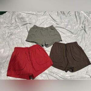 Women’s  Shorts Trio - Red and 2 Green